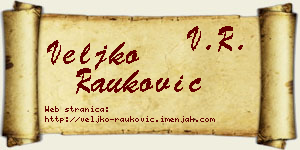 Veljko Rauković vizit kartica